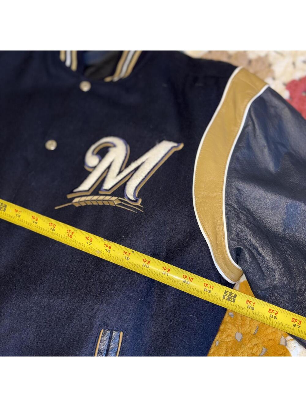 Vintage RARE Jeff Hamilton Mens M Milwaukee Brewers Reversible Varsity Jacket - Picture 8 of 9